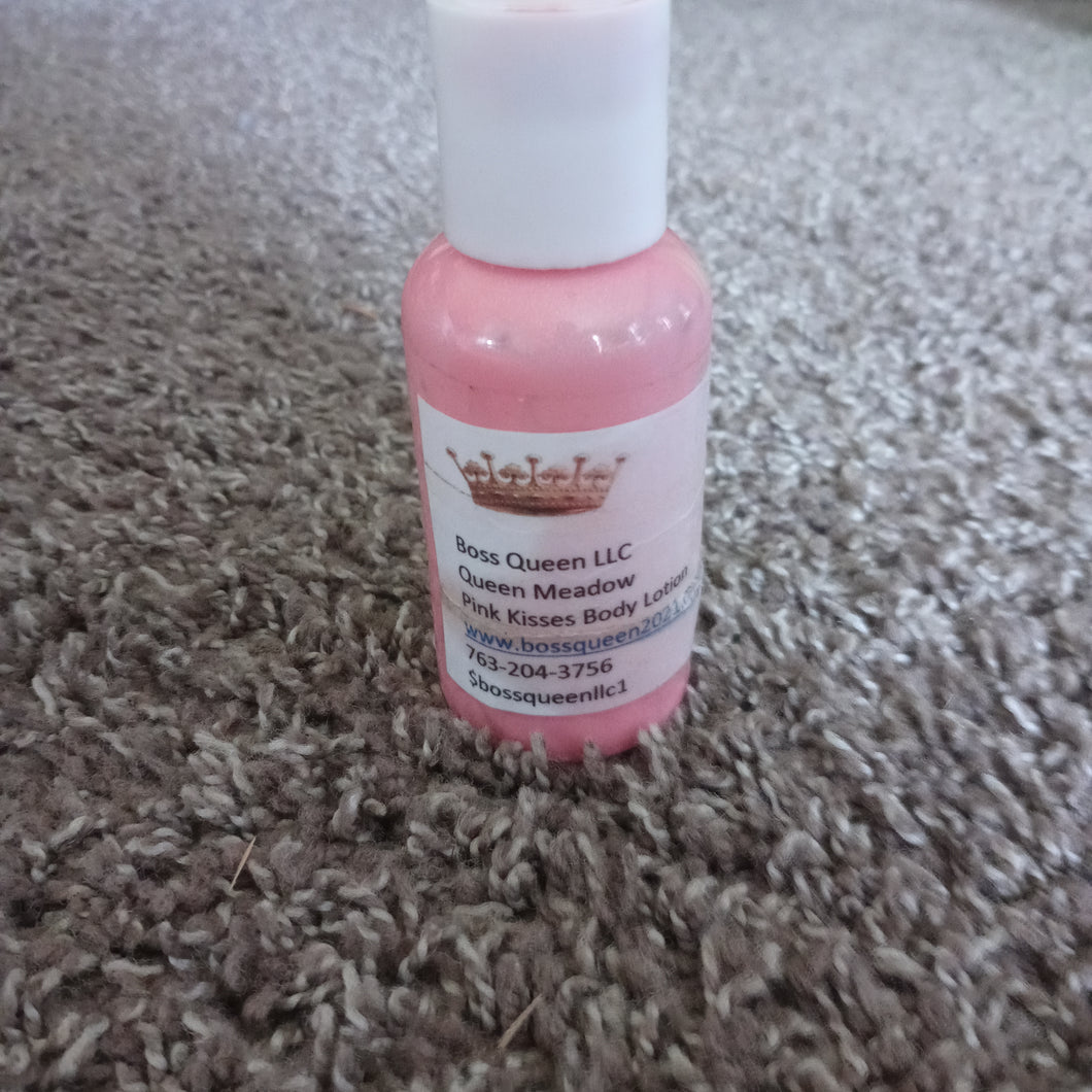 Pink kisses woman body lotion