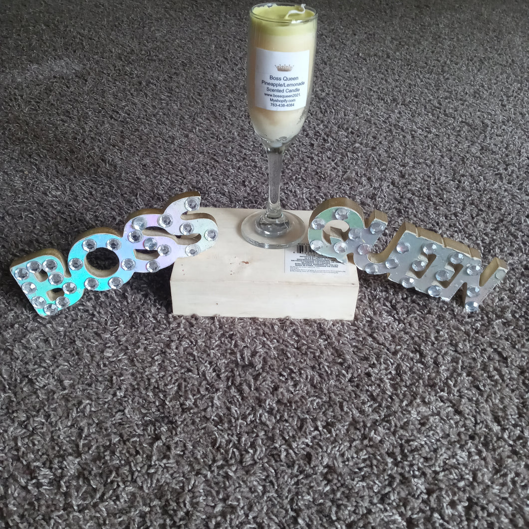 Pineapple lemonade wine glass scented candle