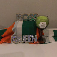 Peppermint/lemon scented wine candle