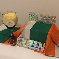 Pineapple/coconut scented wine glass candle