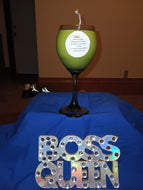 Peppermint/lemon scented wine glass candle