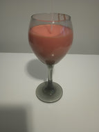 Spiced mango scented wine glass candles