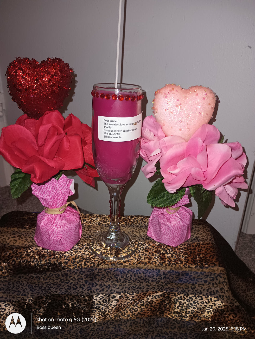 The sweetest love scented wine glass candles