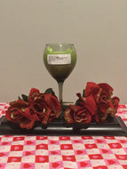 Sweet apple scented wine glass candle