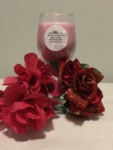 Load image into Gallery viewer, Rose scented wine glass candles
