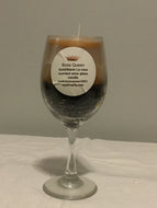 Gold/black Larissa scented wine glass candle
