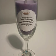 Purple haze scented wine glass candle