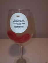 Load image into Gallery viewer, Strawberry Moscato scented wine glass candles
