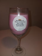 Rose scented wine glass candles