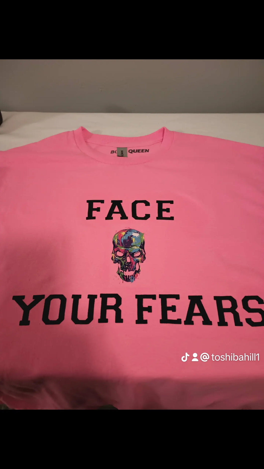 Face your fears pink T-shirt large