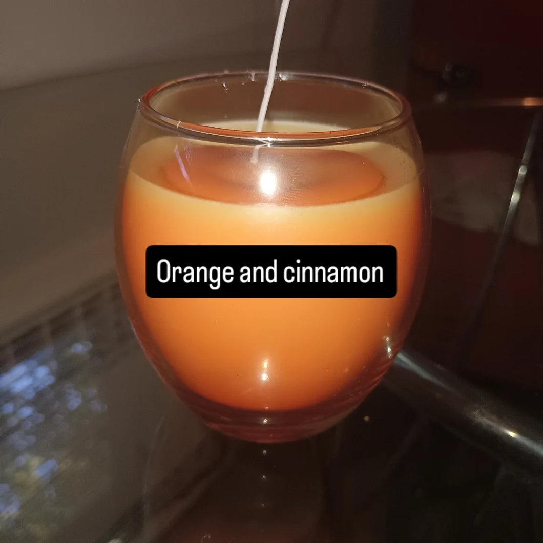 Orange and cinnamon aromatherapy candles