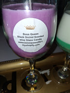 Black orchid scented wine glass candles